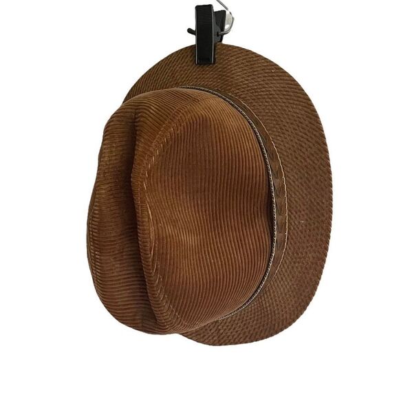 BILTMORE vintage brown corduroy fedora hat brown - Picture 5 of 12